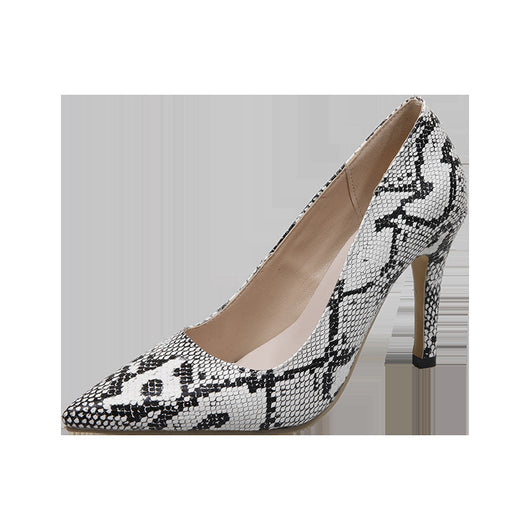 Tacones Stiletto Punta Aguda con Patrón Serpiente y Boca Baja - Image 11
