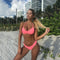 Bikini de Color Sólido con Diseño Divisible - Traje de Baño Sexy para Damas