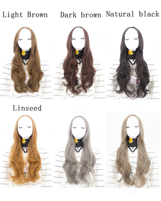 Cabeza de Maniquí Cabello Gris Largo Ondulado con Flequillo Desfilado - Image 6