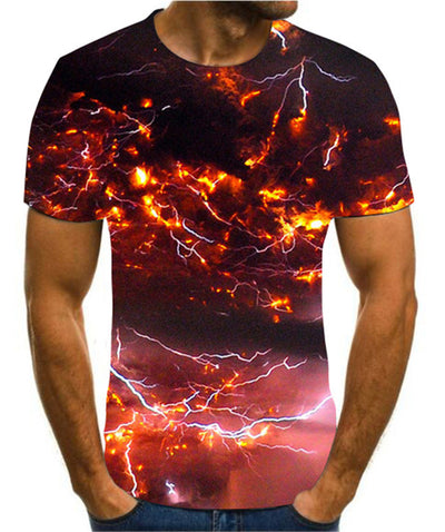 Playera Hombre Estampado 3D Rayo
