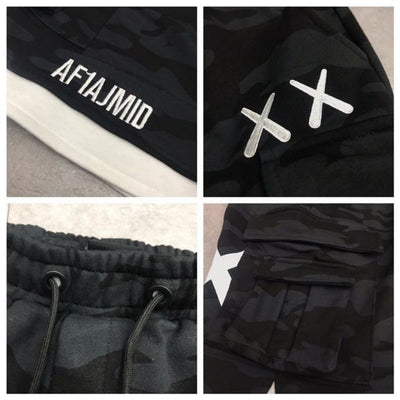 Pantalones Cortos Overol Falso Dos Piezas Hip-hop Deportivo Casual - Image 3