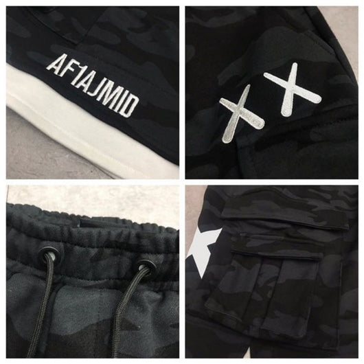 Pantalones Cortos Overol Falso Dos Piezas Hip-hop Deportivo Casual - Image 3