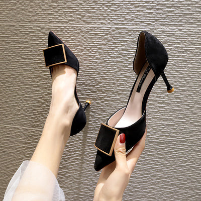 Tacones Altos Stiletto con Hebilla Cuadrada - Diseño Femenino y Elegante - Image 9