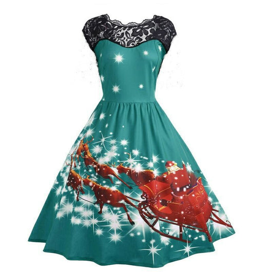 Vestido de Encaje Navideño Elegante - Image 7