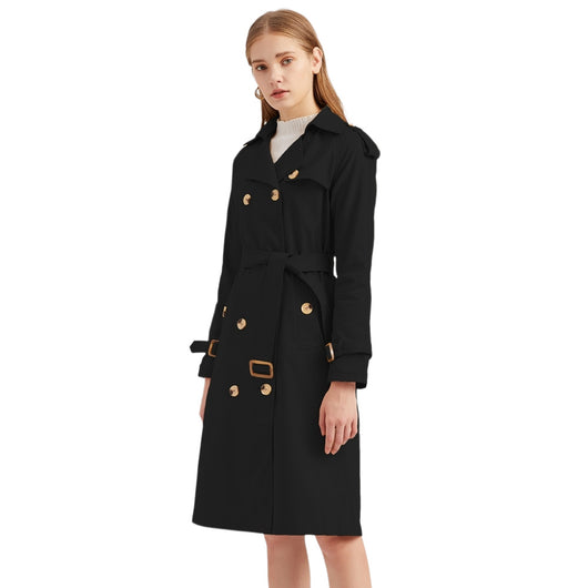 Chaqueta Cortavientos Larga de Algodón para Mujer con Cintura Ajustada - Image 10
