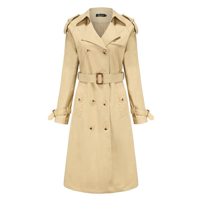 Chaqueta Cortavientos Larga de Algodón para Mujer con Cintura Ajustada - Image 7