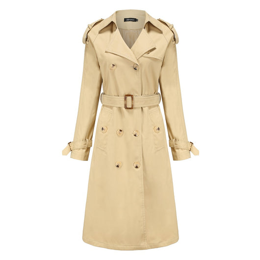 Chaqueta Cortavientos Larga de Algodón para Mujer con Cintura Ajustada - Image 7