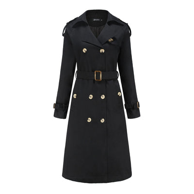 Chaqueta Cortavientos Larga de Algodón para Mujer con Cintura Ajustada - Image 9