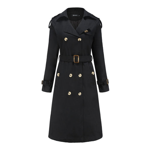 Chaqueta Cortavientos Larga de Algodón para Mujer con Cintura Ajustada - Image 9