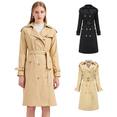 Chaqueta Cortavientos Larga de Algodón para Mujer con Cintura Ajustada - Image 8