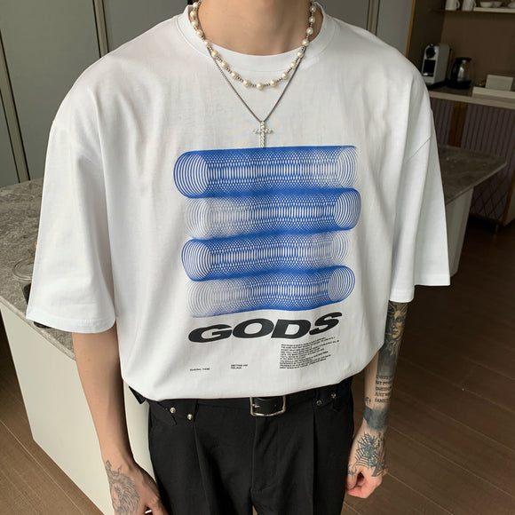 Playera Casual de Pareja Diseño Coreano Cuello Redondo Manga Corta para Hombre