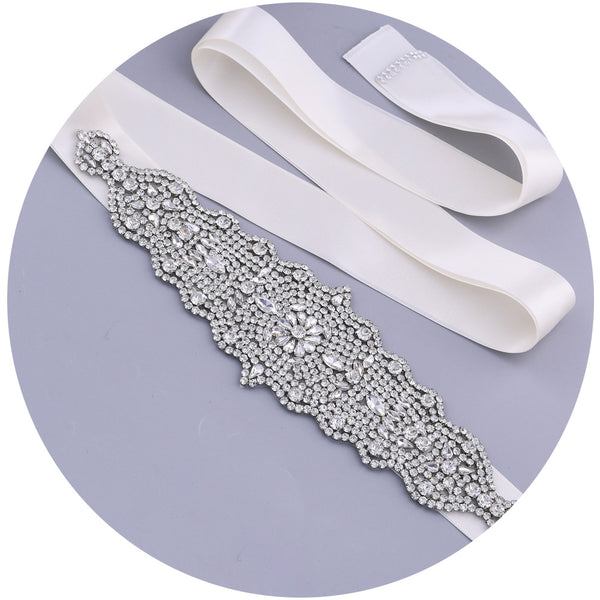 Cinturón Ancho de Novia con Diamantes Completos
