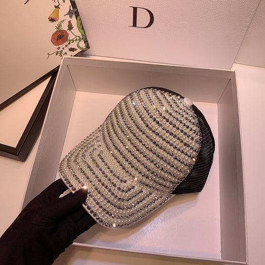 Gorra Casual con Perlas y Strass Brillante - Image 2