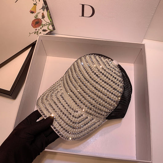 Gorra Casual con Perlas y Strass Brillante - Image 2