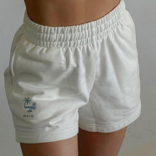 Pantalones Cortos con Estampado de Árbol de Coco y Letras para Primavera y Verano
