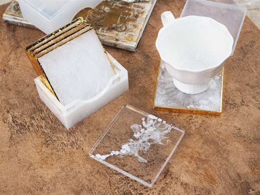 Kit Moldes de Resina Epoxi para Posavasos Cuadrados con Espejo y Caja de Almacenamiento - Image 11