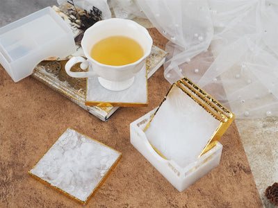 Kit Moldes de Resina Epoxi para Posavasos Cuadrados con Espejo y Caja de Almacenamiento - Image 6