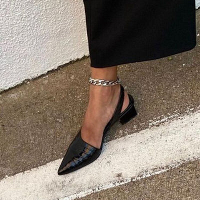 Sandalias Baotou con Tacón Cuadrado y Diseño Cuadros - Image 9