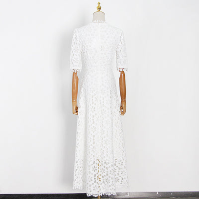 Vestido Elegante Hueco con Escote V y Cintura Ajustable - Image 4