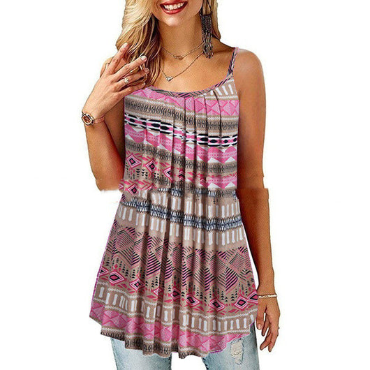Camiseta Suelta Estampada con Pliegues para Mujer - Ideal para Verano - Image 5
