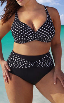 Traje de Baño Bikini Lunares con Abertura Lateral - Tallas Grandes - Image 7
