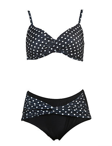 Traje de Baño Bikini Lunares con Abertura Lateral - Tallas Grandes