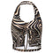 Chaleco Halter Plisado con Cordón Estampado