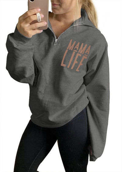 Suéter Deportivo con Cremallera y Letras para Mujer - Image 7