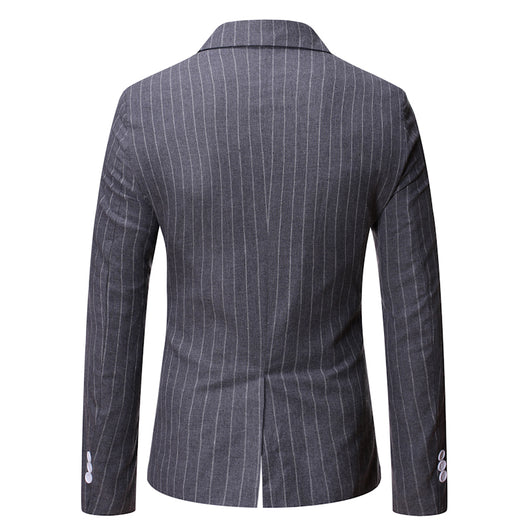 Traje Casual de Invierno para Hombre con Rayas y Cuello Smoking Doble Botonadura - Image 14