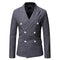 Traje Casual de Invierno para Hombre con Rayas y Cuello Smoking Doble Botonadura