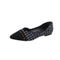 Zapatos de Mujer con Punta Afilada, Diseño Cuadros y Remaches Plateados