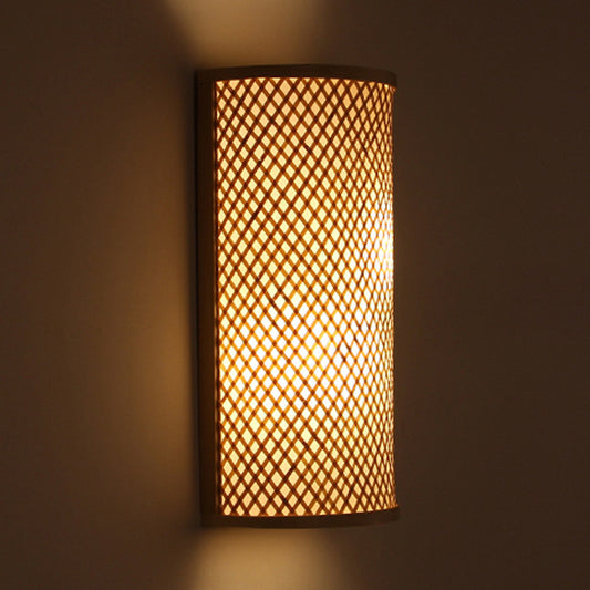 Lámpara de Pared Bambú y Madera - Diseño Hotel Premium
