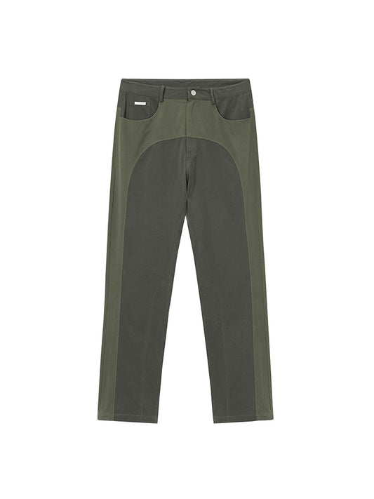 Pantalones Casuales de Sarga con Costuras Contrastadas - Image 2