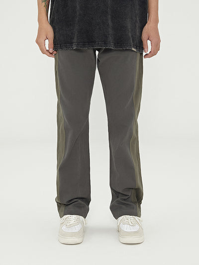 Pantalones Casuales de Sarga con Costuras Contrastadas - Image 3