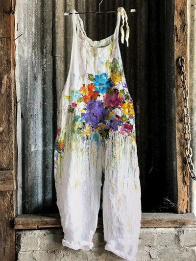 Jumpsuit Retro Estampado de Pierna Ancha para Mujer - Image 4