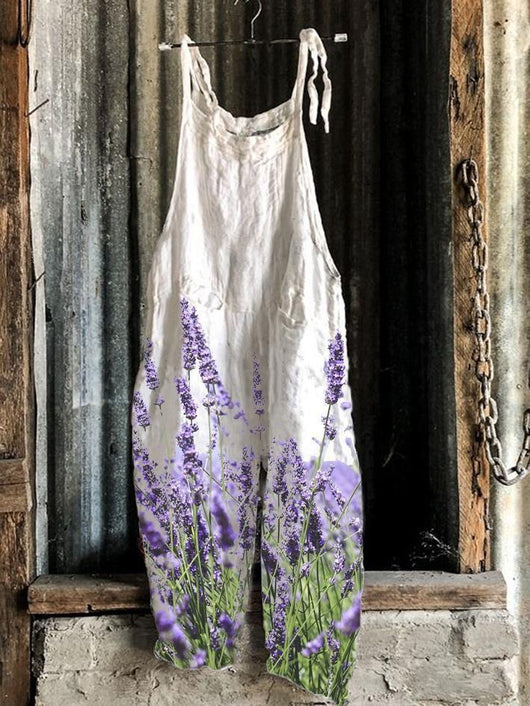 Jumpsuit Retro Estampado de Pierna Ancha para Mujer - Image 13