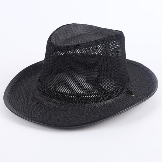 Sombrero Vaquero de Paja para Hombre - Protección Solar Playa y Verano