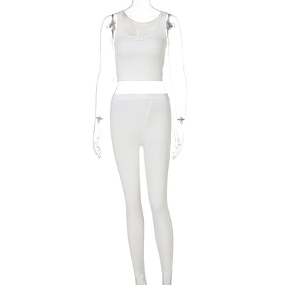 Conjunto Deportivo Yoga Crop Top sin Mangas Slim Fit - Image 14