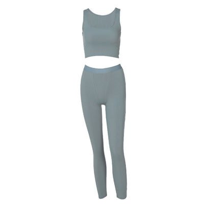 Conjunto Deportivo Yoga Crop Top sin Mangas Slim Fit - Image 16
