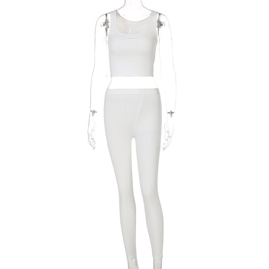 Conjunto Deportivo Yoga Crop Top sin Mangas Slim Fit - Image 6