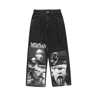 Jeans con Estampado Abstracto Spoof