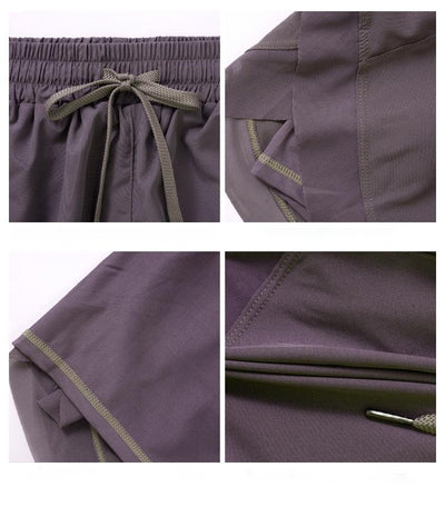 Shorts Deportivos Dos Piezas Cintura Alta Mujer Compresión - Image 13