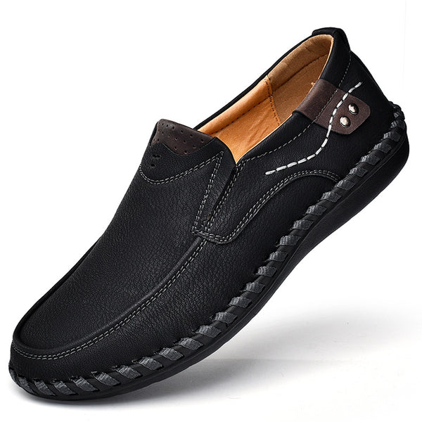Zapatos de Cuero Casual Estilo Británico Retro Talla Grande para Hombre