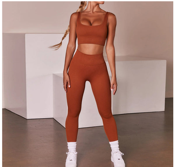 Conjunto Deportivo Yoga Sin Costuras para Mujer
