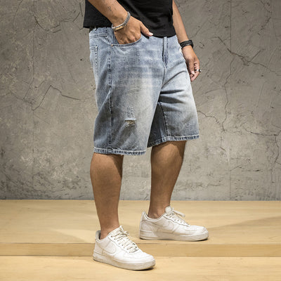 Shorts de Mezclilla Elástica de Cinco Bolsillos para Hombre - Image 8