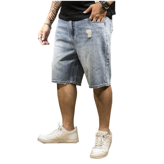 Shorts de Mezclilla Elástica de Cinco Bolsillos para Hombre - Image 9