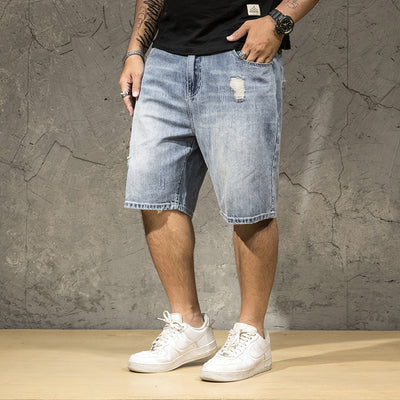Shorts de Mezclilla Elástica de Cinco Bolsillos para Hombre - Image 10