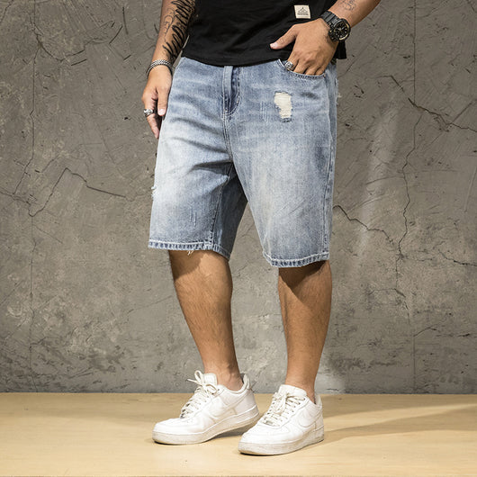 Shorts de Mezclilla Elástica de Cinco Bolsillos para Hombre - Image 10