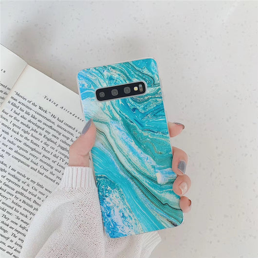 Funda Protectora Mármol Oro con Flujo Quicksand - Carcasa Suave