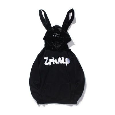 Sudadera Retro con Capucha y Orejas de Conejo Bordadas - Image 2